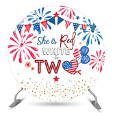 Drapeaux américains, elle est rouge cercle blanc 2e toile de fond d'anniversaire